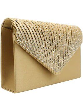 〽️ Women's Gold Bridal Wedding Purse Formal Clutch Bag Evening Handbag